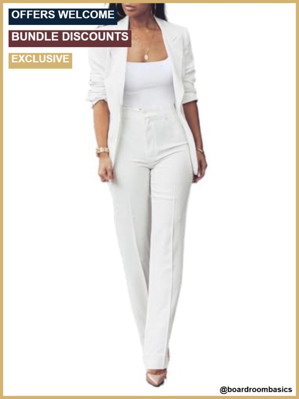 Women's 2 Piece Blazer Pants Suit Set Business Casual Office Outfit